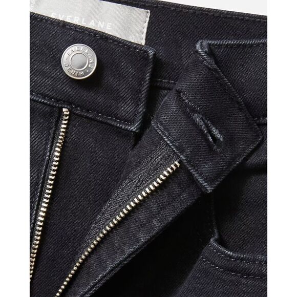 Everlane The Way High Jeans Organic Cotton Black Raw Hem Size 31 Long NWT - Picture 7 of 12